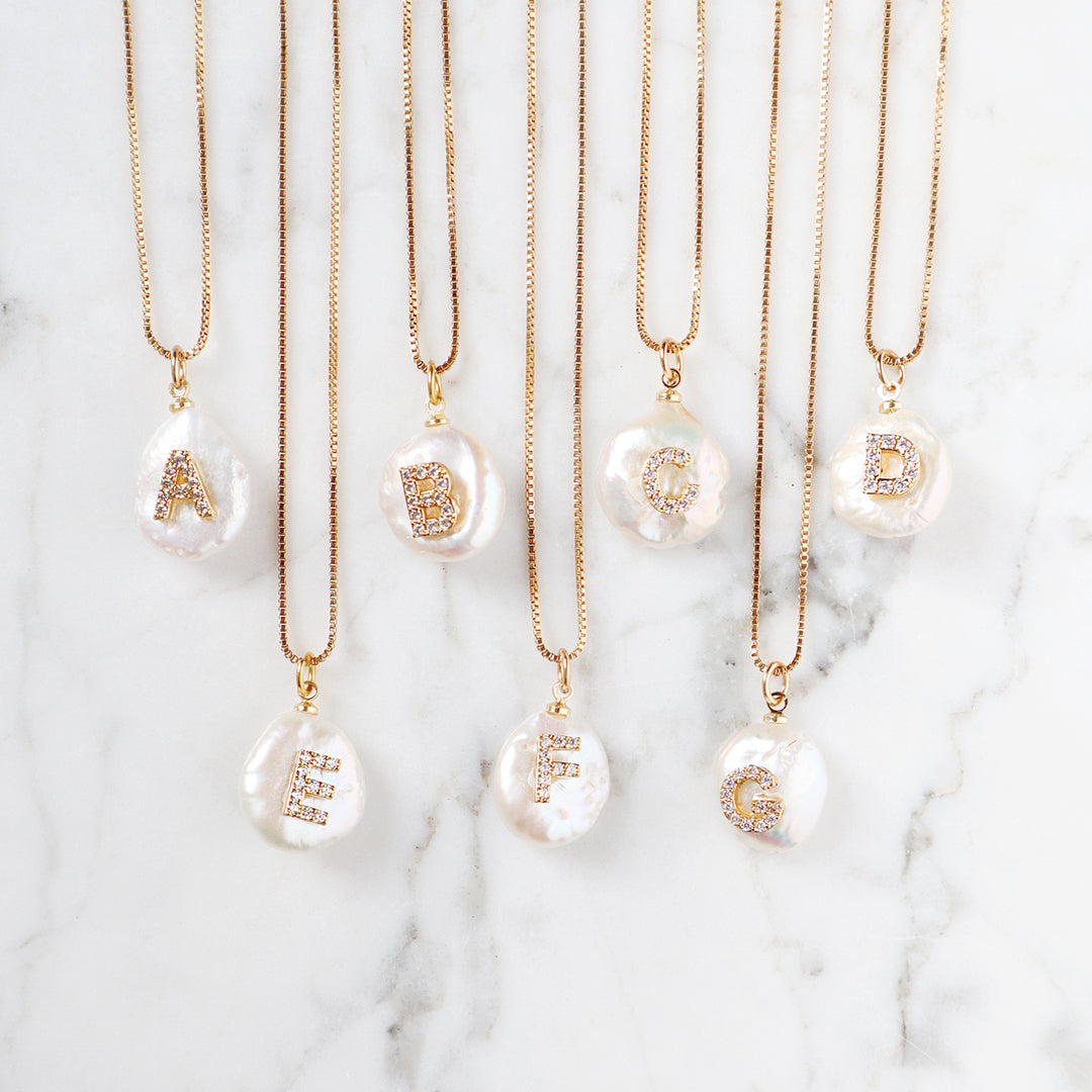 Pearl Initial Necklace