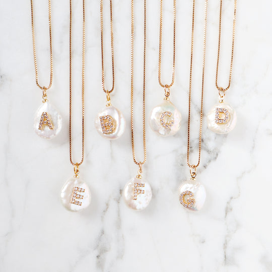 Pearl Initial Necklace