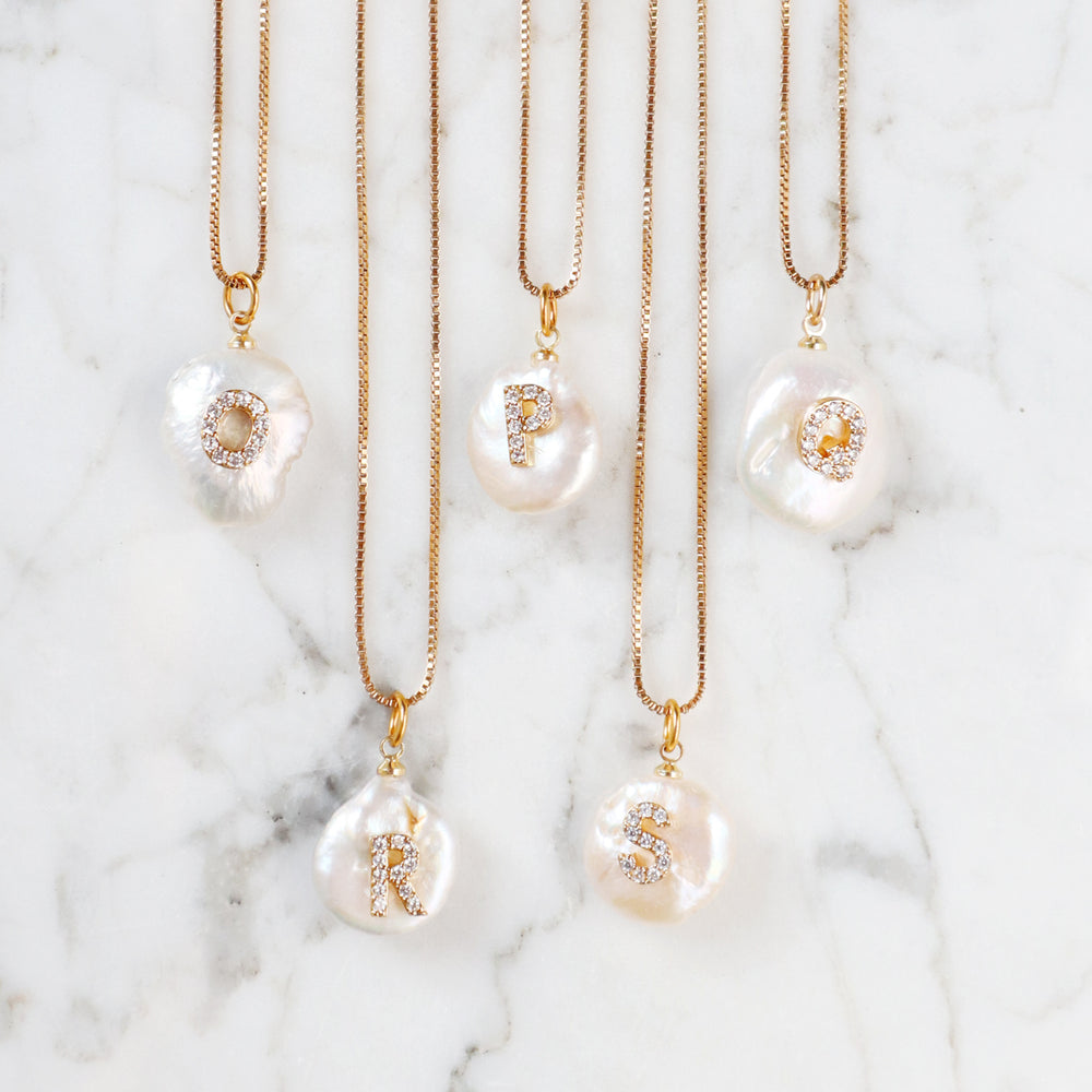 Pearl Initial Necklace