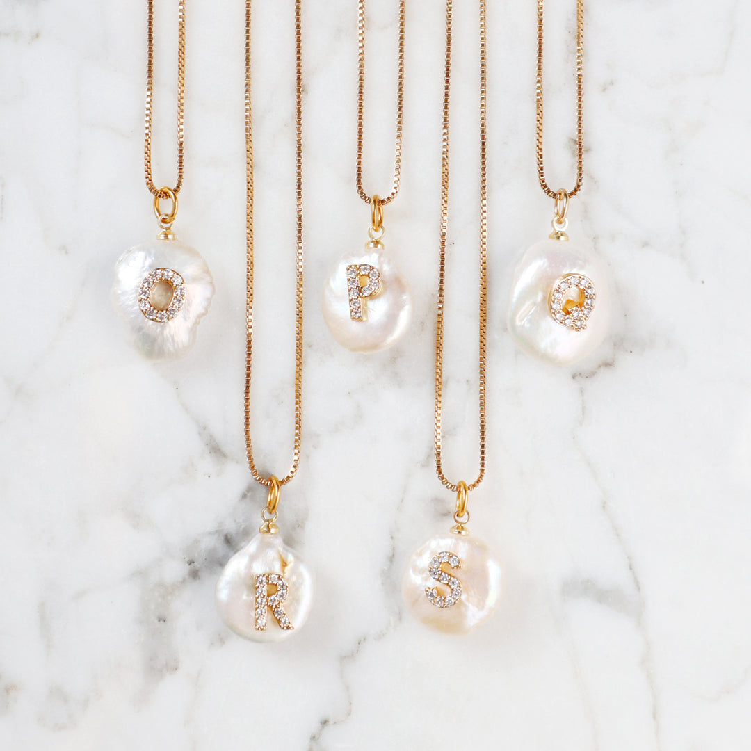 Pearl Initial Necklace