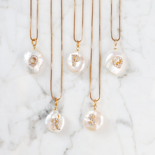Pearl Initial Necklace