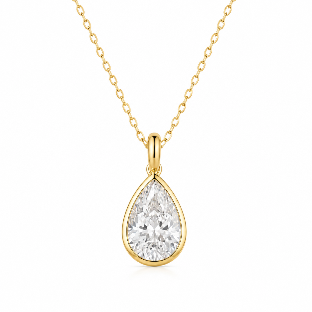Bezel Pear Necklace