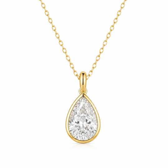 Bezel Pear Necklace