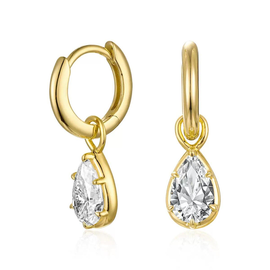 Pear Hoops Gold