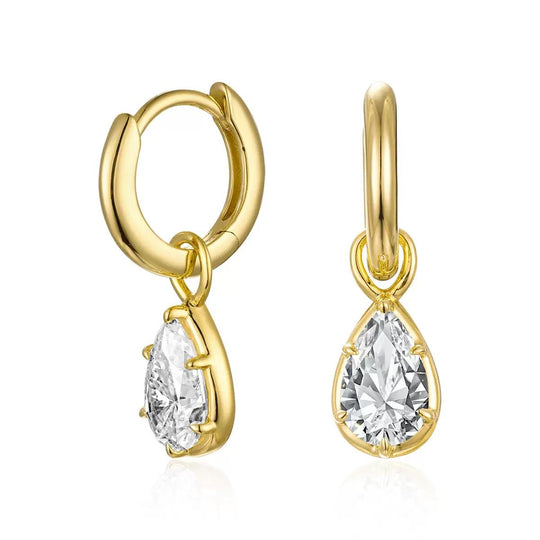 Pear Hoops Gold