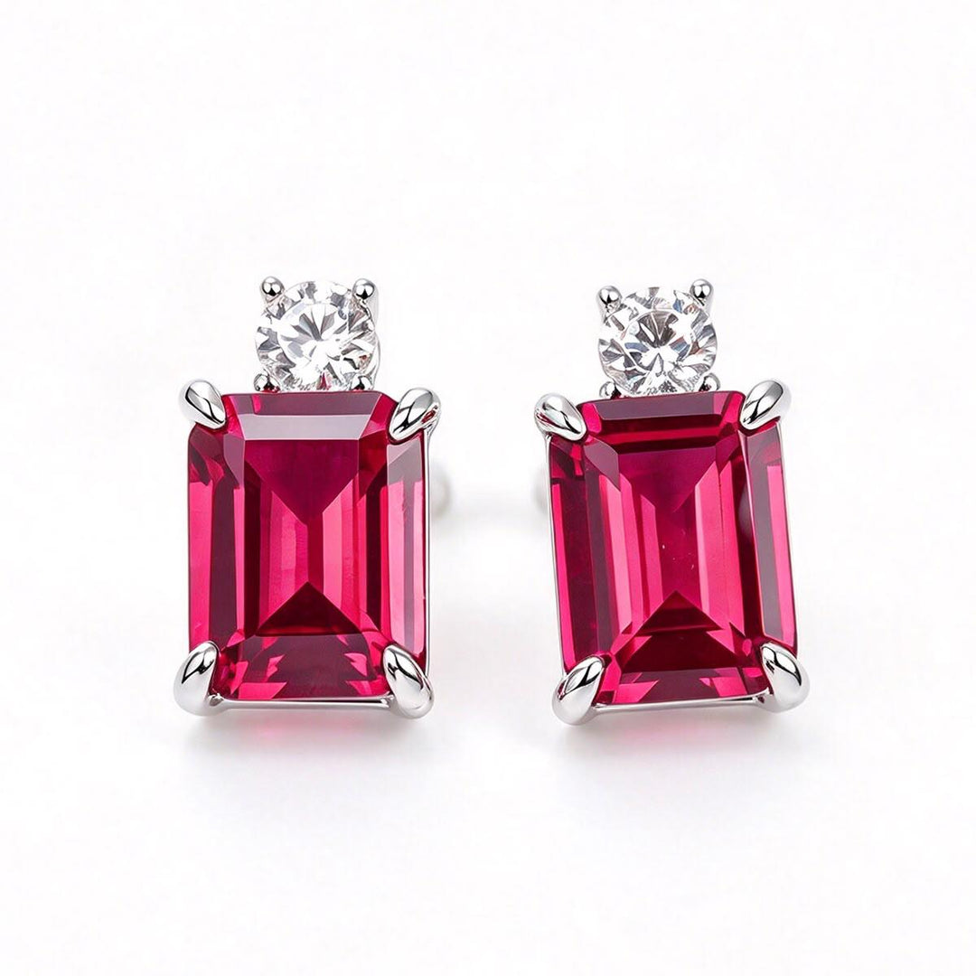 Ruby Lab Gem Earrings – 3 CT PREORDER