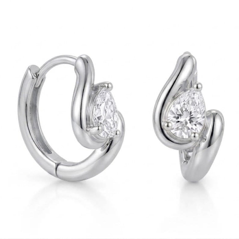 Amara Marquise Huggies Silver