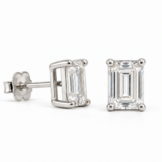 Emerald Cut Studs