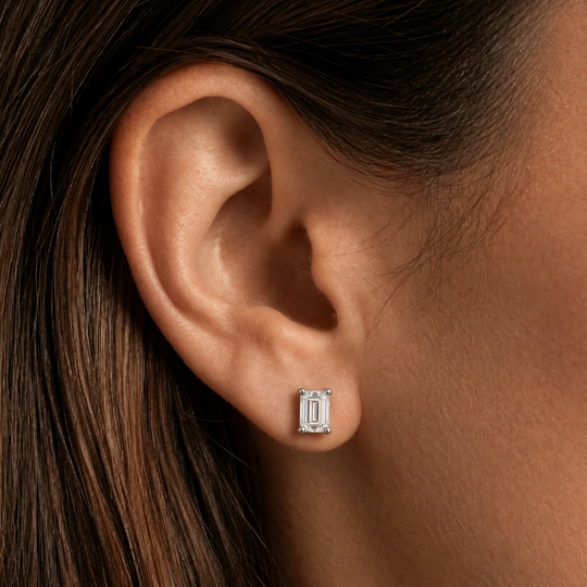 Emerald Cut Studs