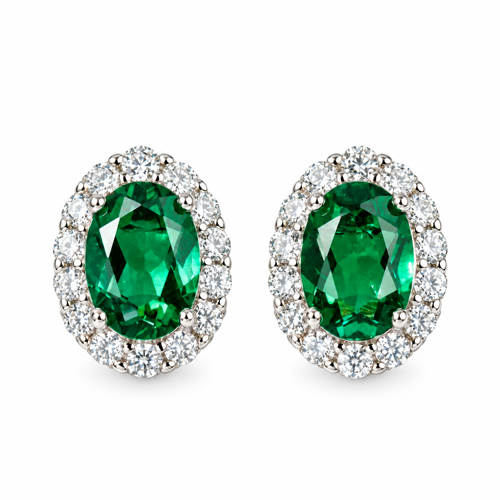 Halo Green Earrings