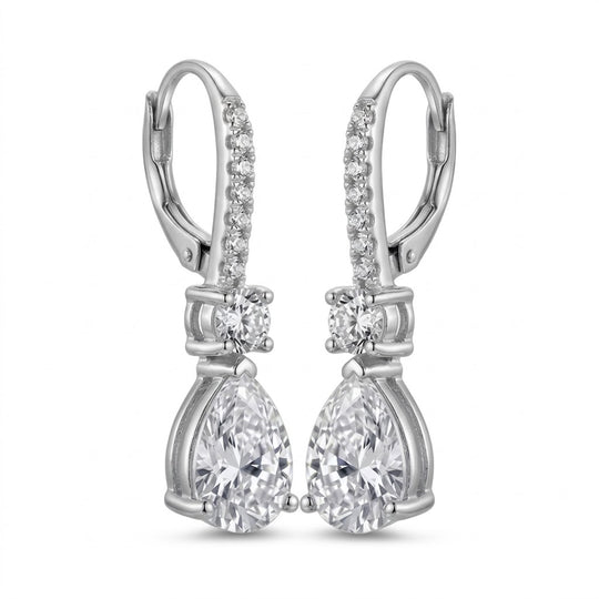 Pear Drop Huggies Silver