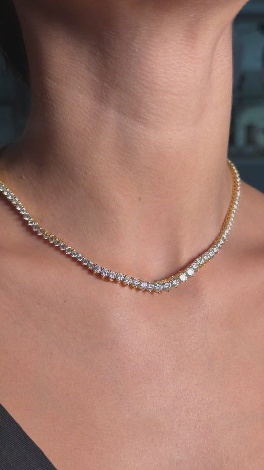 Tennis Luxe Necklace Gold