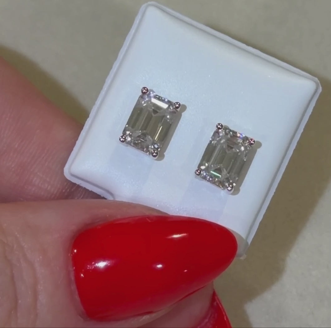 Emerald Cut Studs