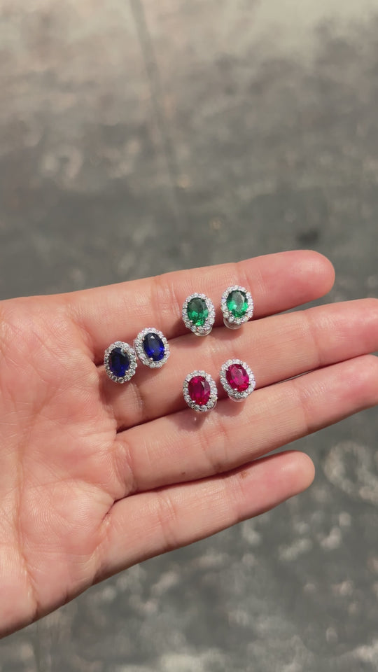 Halo Green Earrings